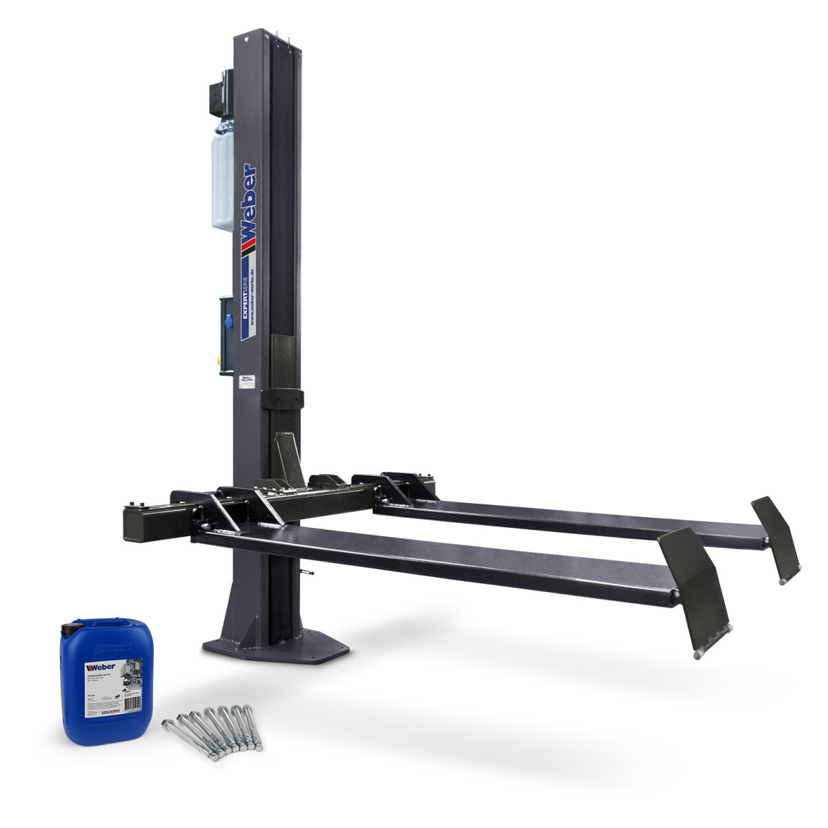Weber 1-Post Car Lift 1000 kg – Complete Package incl. Oil & Anchors
