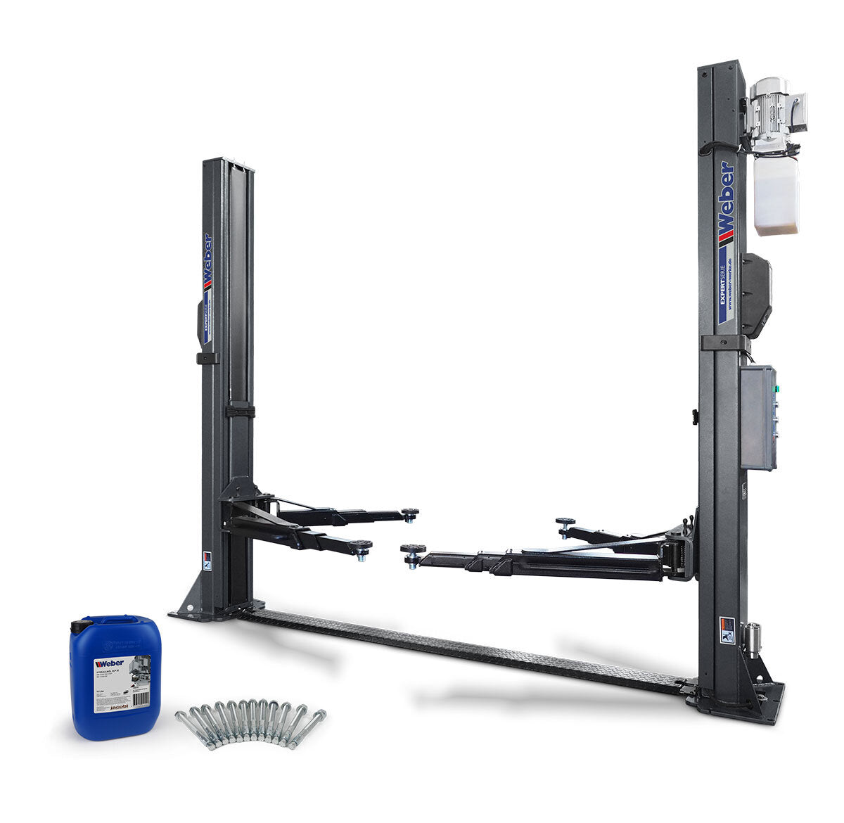 Weber 2-Post Car Lift 4500 kg - Complete Package incl. Oil & Anchors
