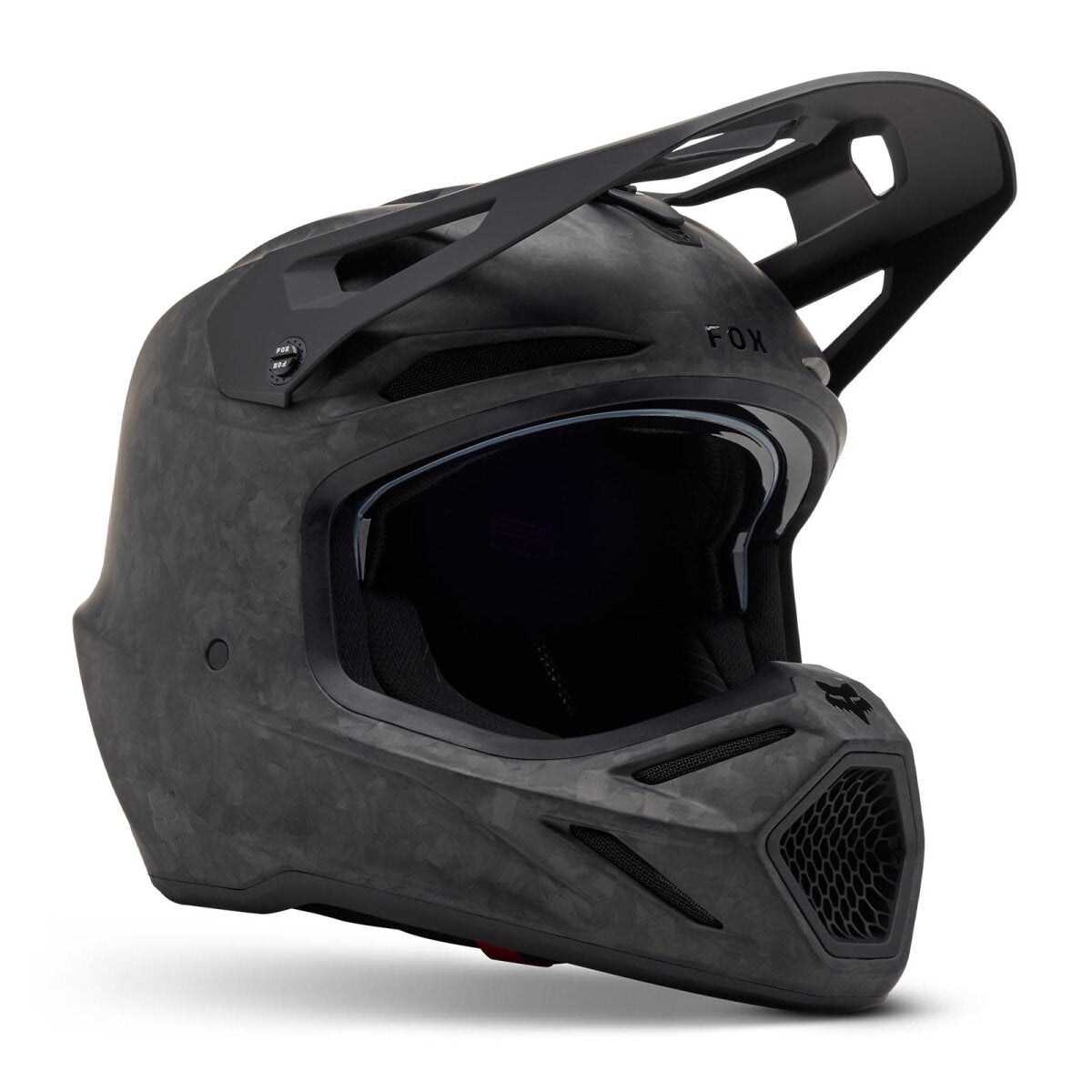 FOX V3 RS Solid Carbon hjelm sort mat