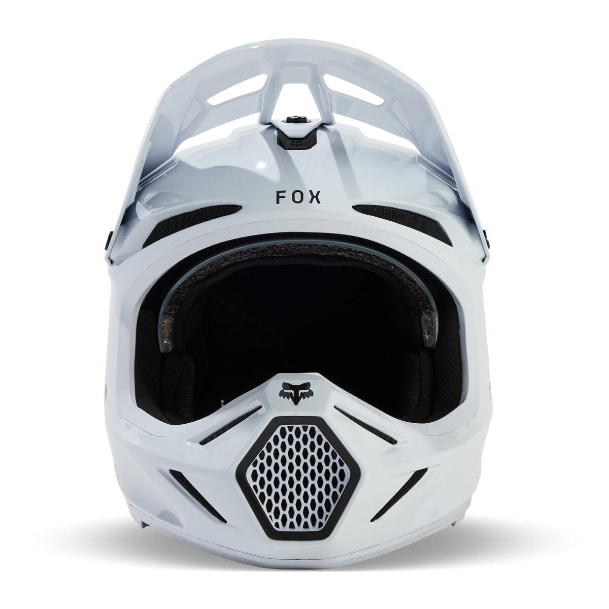 FOX V3 RS Solid Carbon hjelm hvid