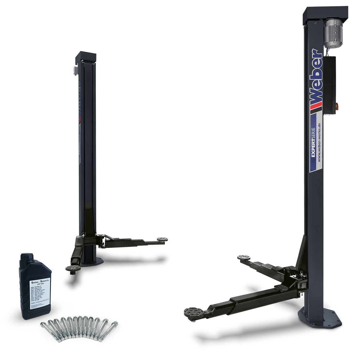 Weber 2-Post "Spider" Car Lift 3000 kg - Complete Package incl. Oil & Anchors