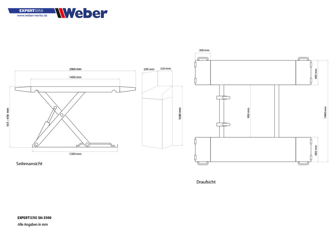 Weber Expert Series DSH-3500 Double Scissor Lift