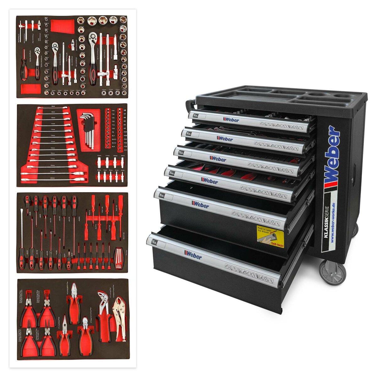 Weber Workshop Trolley 154 pcs - Compact Mobile Tool Set