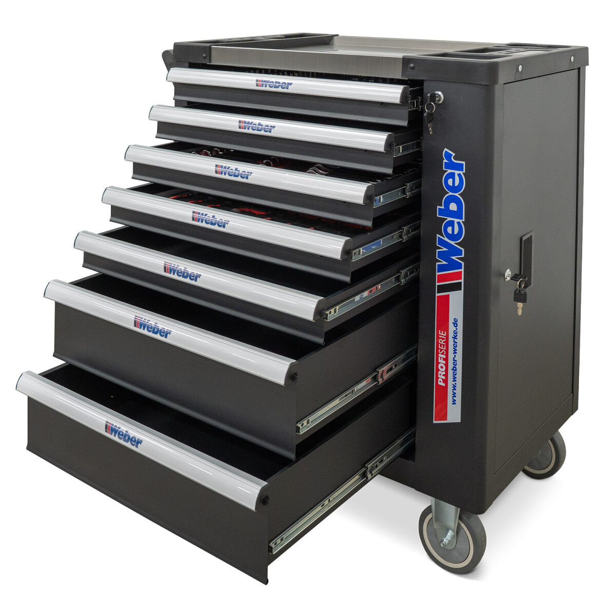 Weber Workshop Trolley 230 pcs - Mobile Tool Cabinet Complete Set