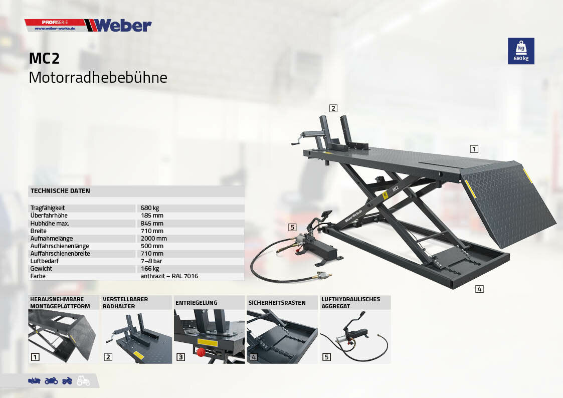 Weber Professional Series Motorcycle Lift - MC2