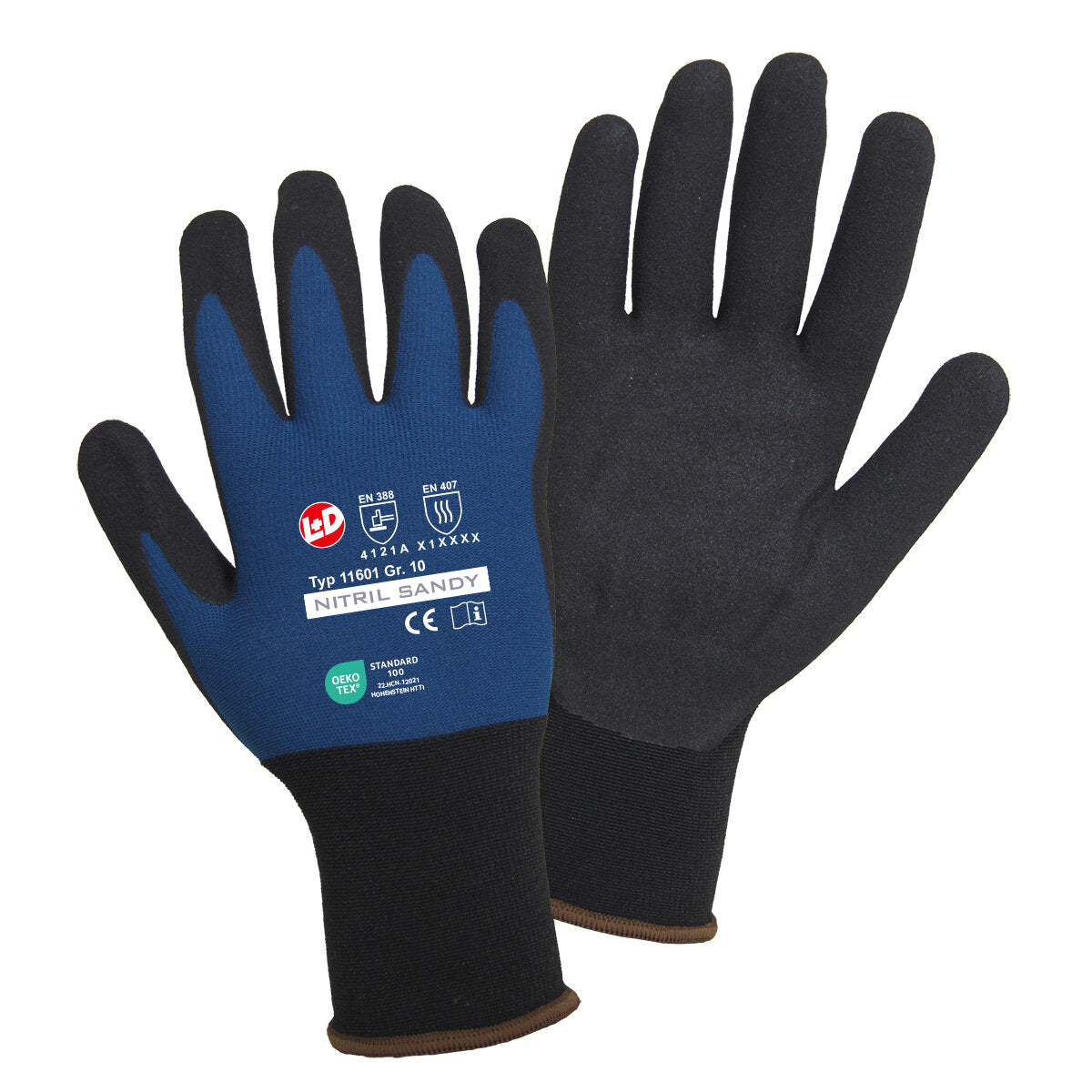 Weber Work Gloves Nitrile Black Blue - Professional Grip & Comfort