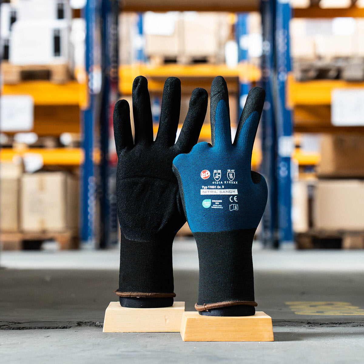 Weber Work Gloves Nitrile Black Blue - Professional Grip & Comfort