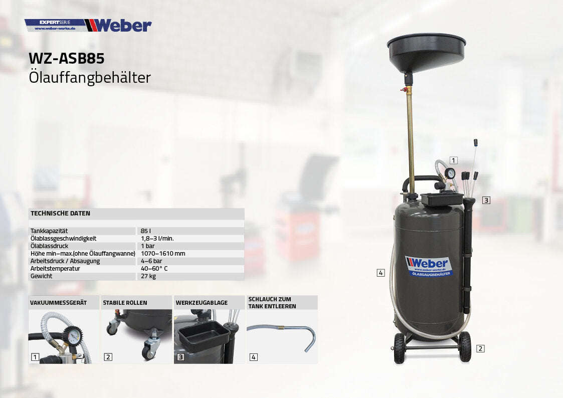 Oil Collection Container with suction function 85 l