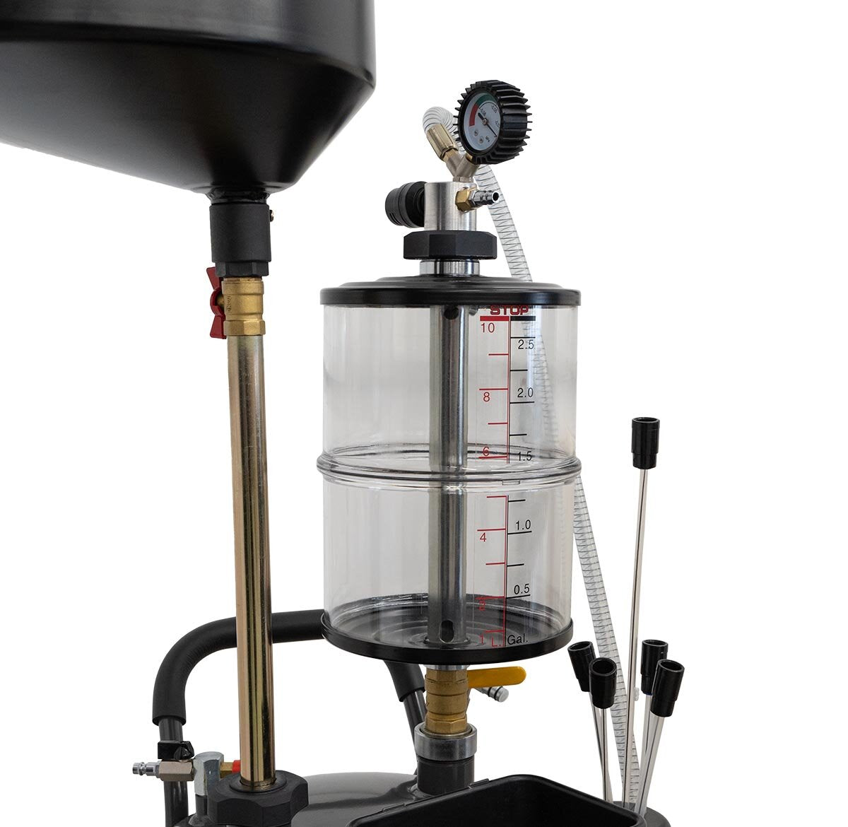 Oil Collection Container with suction function and glass measuring container 85 l