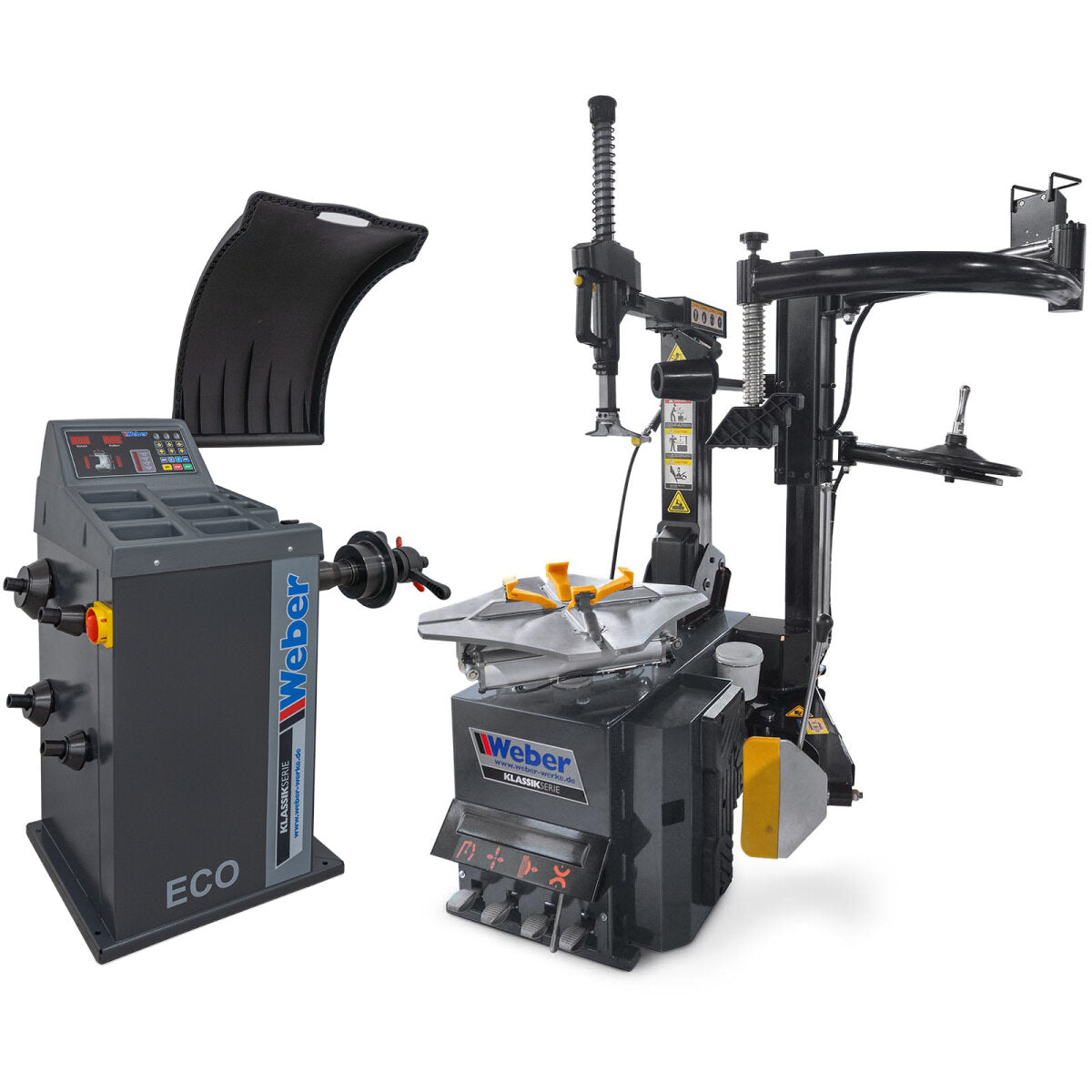 Weber Tire Machine H-1024 + Wheel Balancer ECO - Complete Package incl. Assist Arm