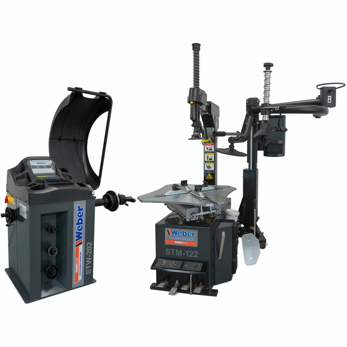 Weber Tire Machine TM-122 + Wheel Balancer STW-202 - Complete Package incl. Assist Arm