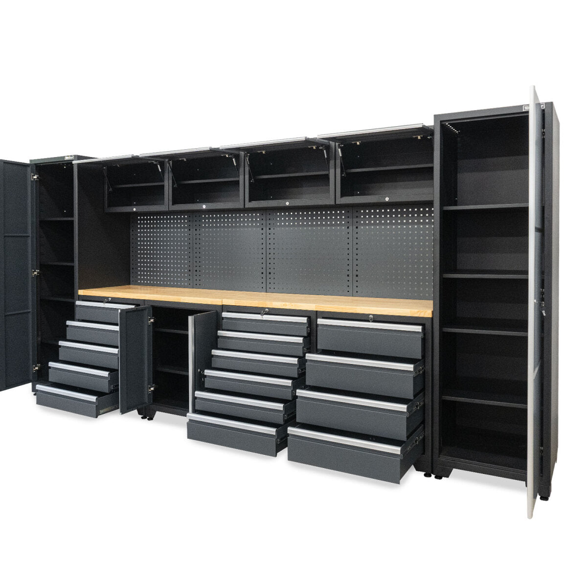 Professional workshop cabinet system series 610, 16-piece set, gray