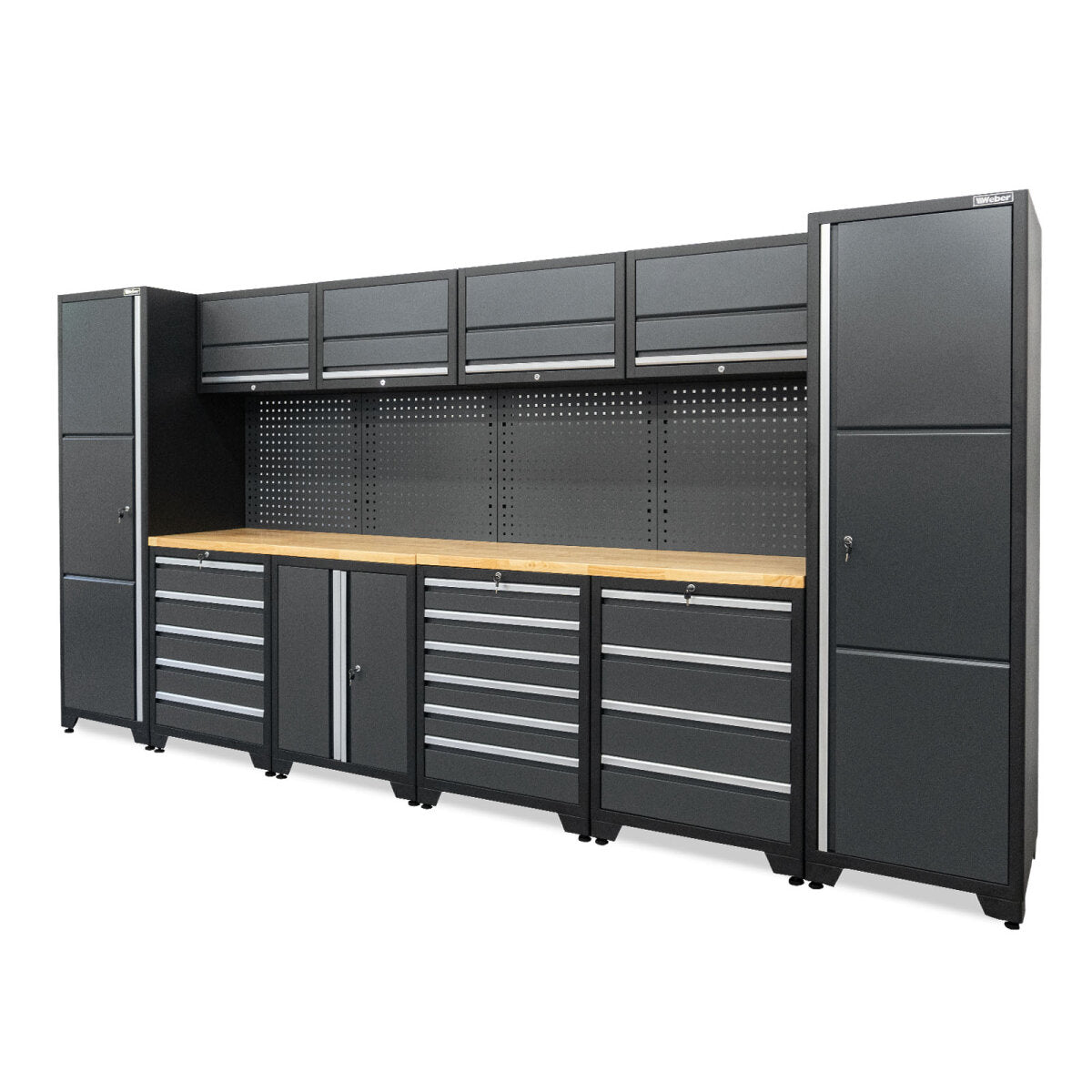 Professional workshop cabinet system series 610, 16-piece set, gray