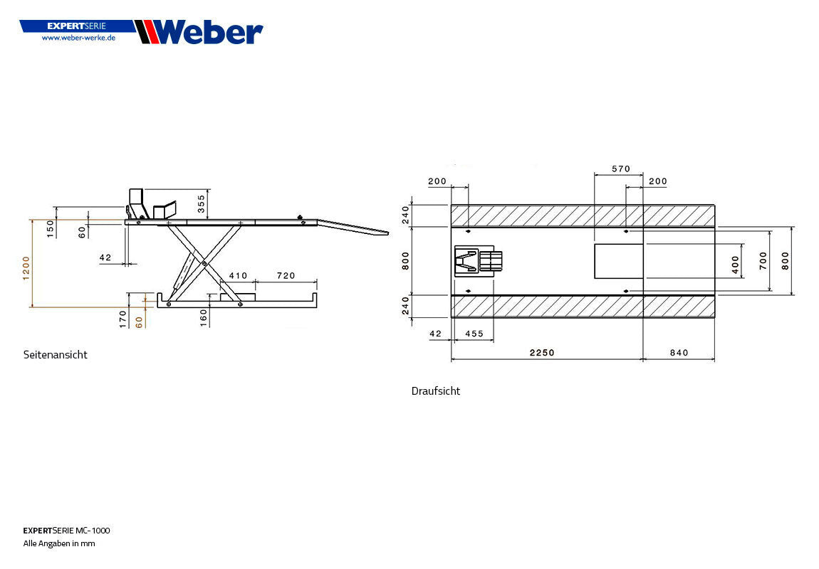 Quad & ATV widening kit for Weber Expert Series MC-1000 and MC-1000E motorcycle lifts