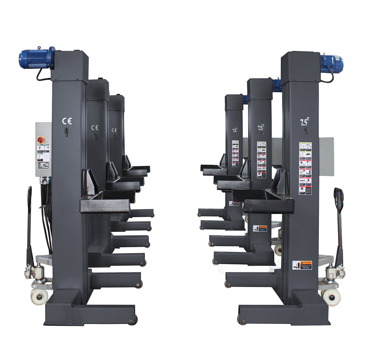 7.5T Truck Lift – 6 Column Wheel Gripping System for Heavy Vehicles