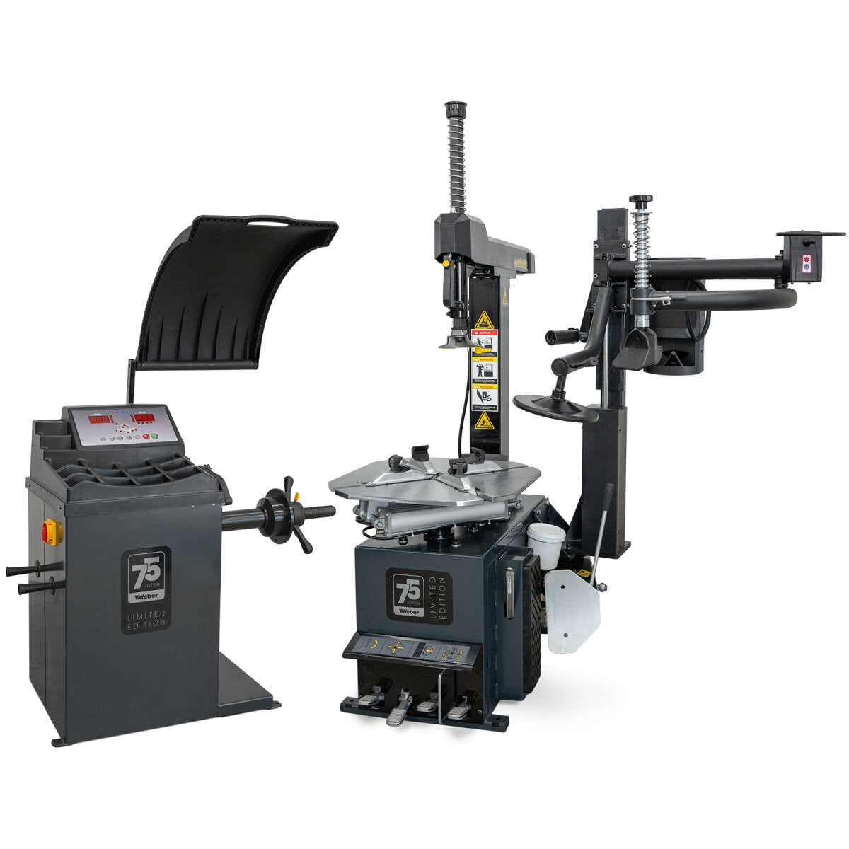 Car Tire Changer Weber STM-75 and Wheel Balancer Weber STW-75 including right-hand mounting arm