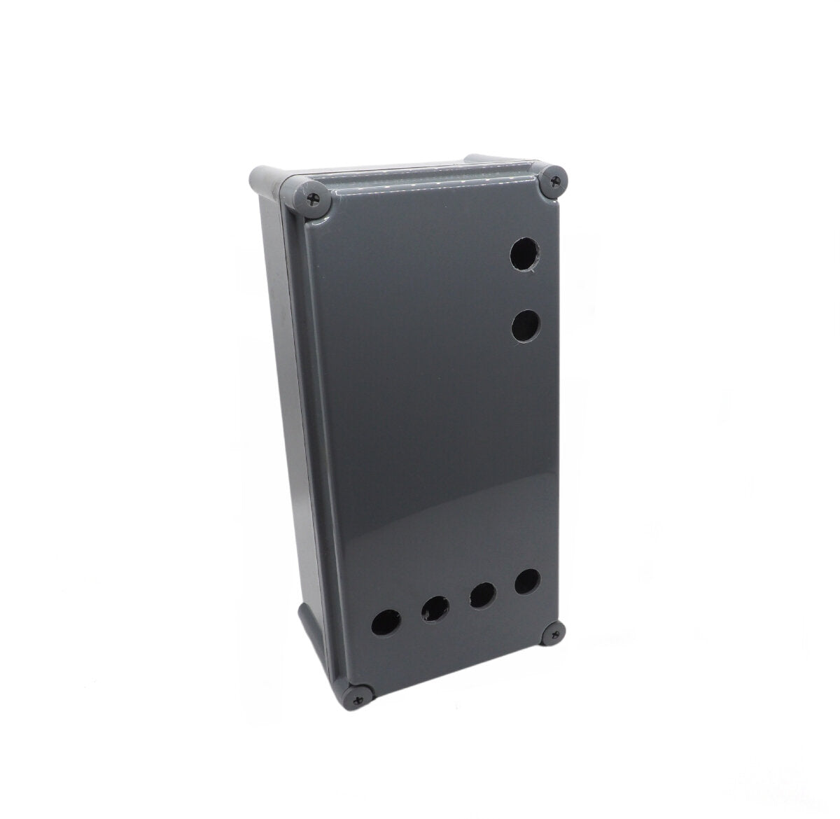 Control box housing including lid, gray plastic