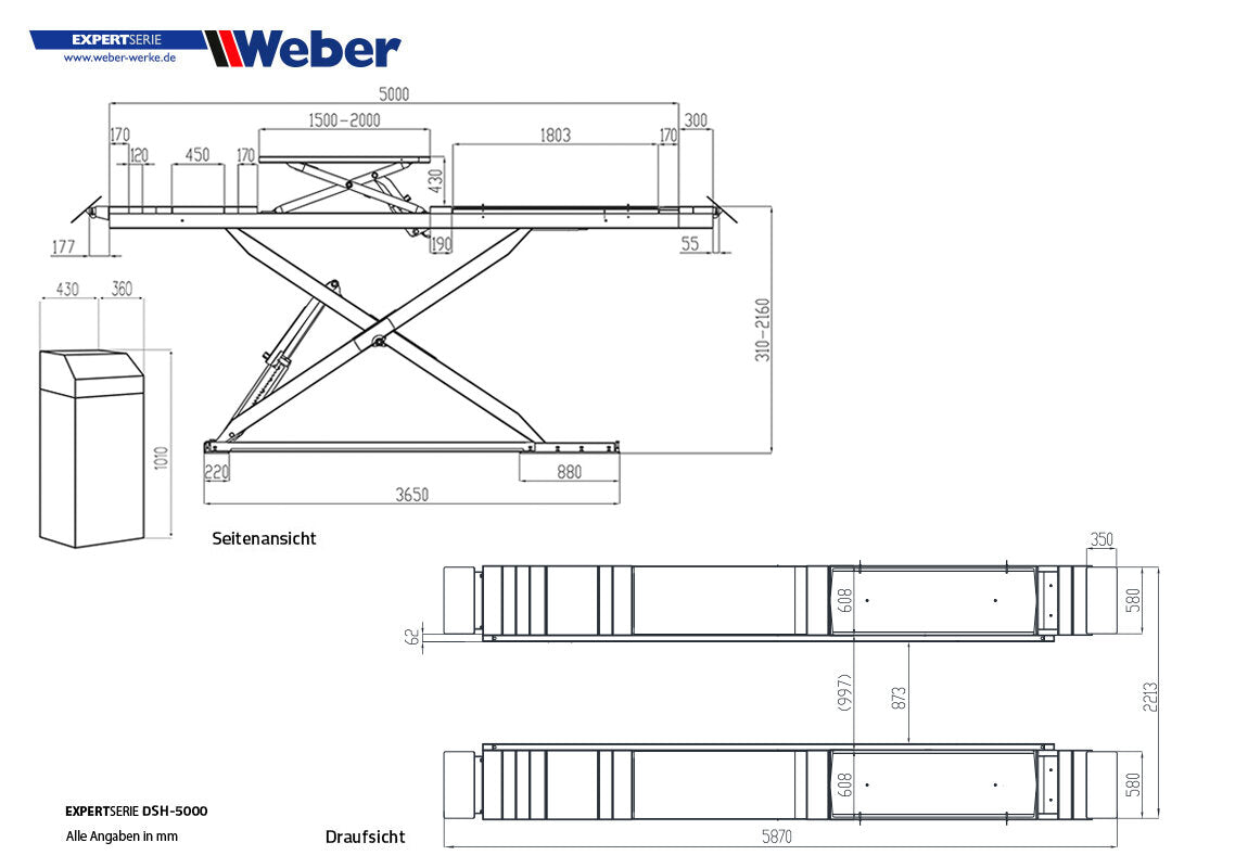 Weber Expert Series DSH-5000 Double Scissor Lift