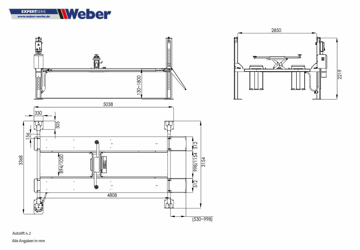 Four Post Parking Lift Weber Expert Series Car lift 4.2