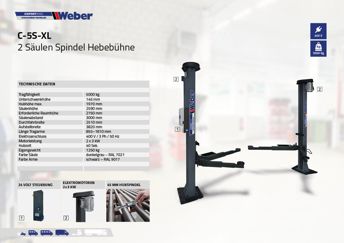 Two Post Lift "Spider" Weber Expert Series C-5S-XL