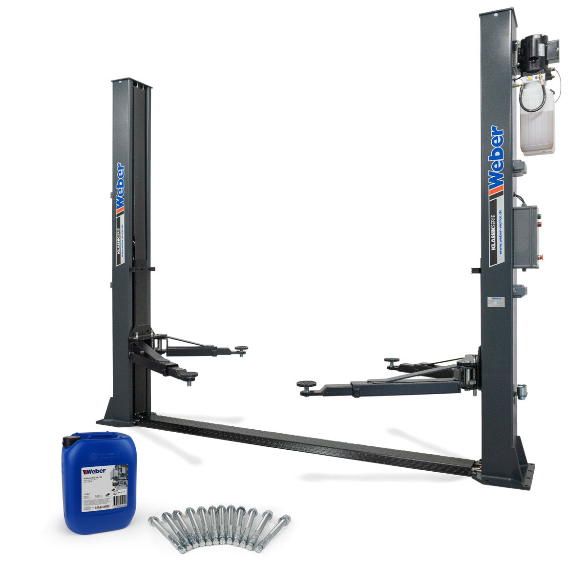 Weber 2-Post Car Lift 4000 kg – Complete Package incl. Oil & Anchors