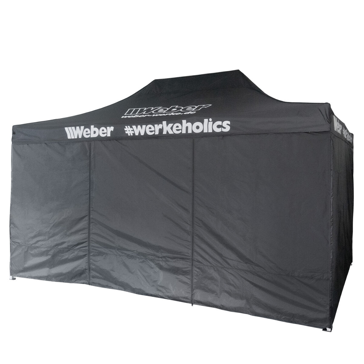 Weber #Werkeholics Easy-Up telt 3 x 4,5 m inkl. 4 sidepaneler, aluminium