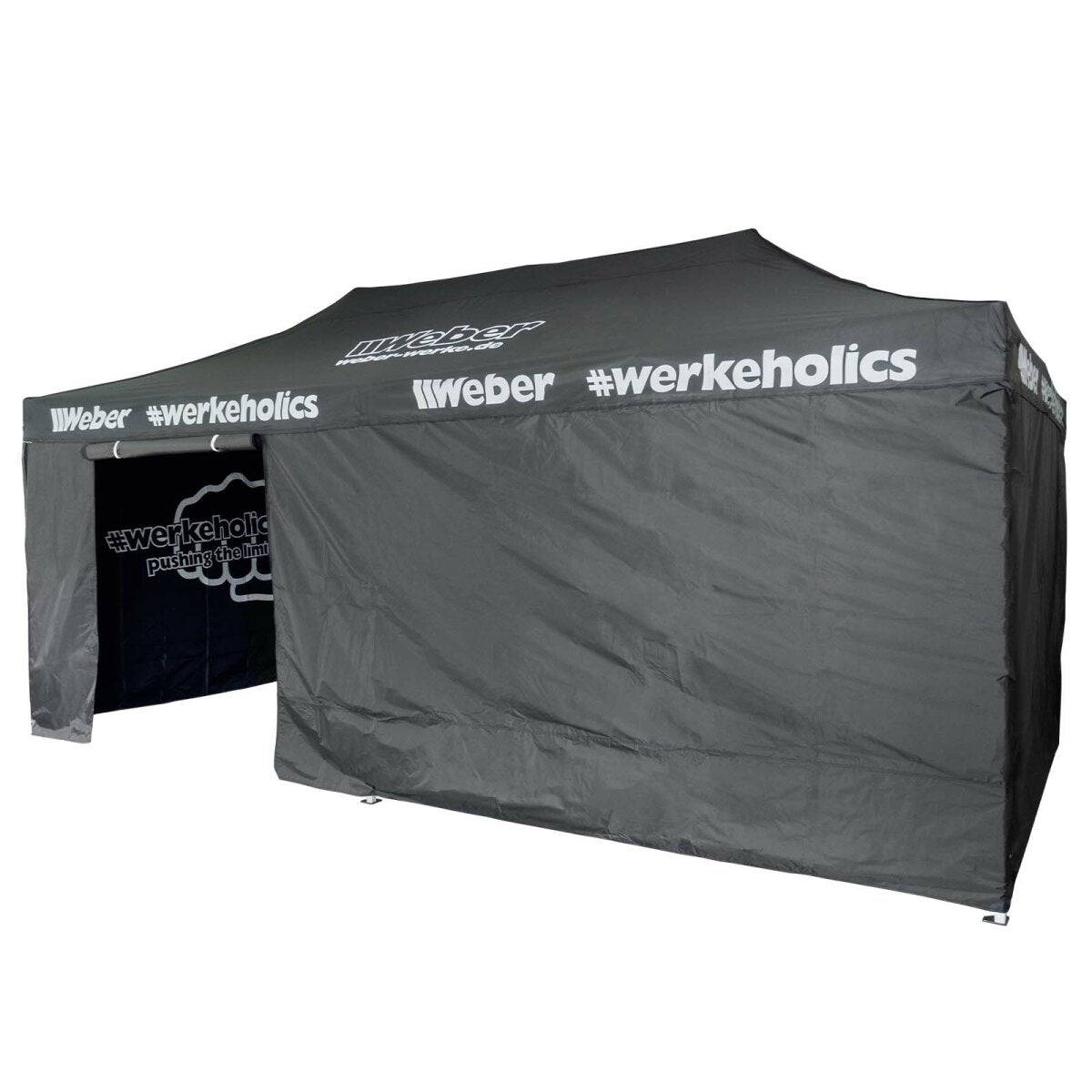 Weber #Werkeholics Easy-Up telt 3 x 6 m inkl. 4 sidevægge aluminium