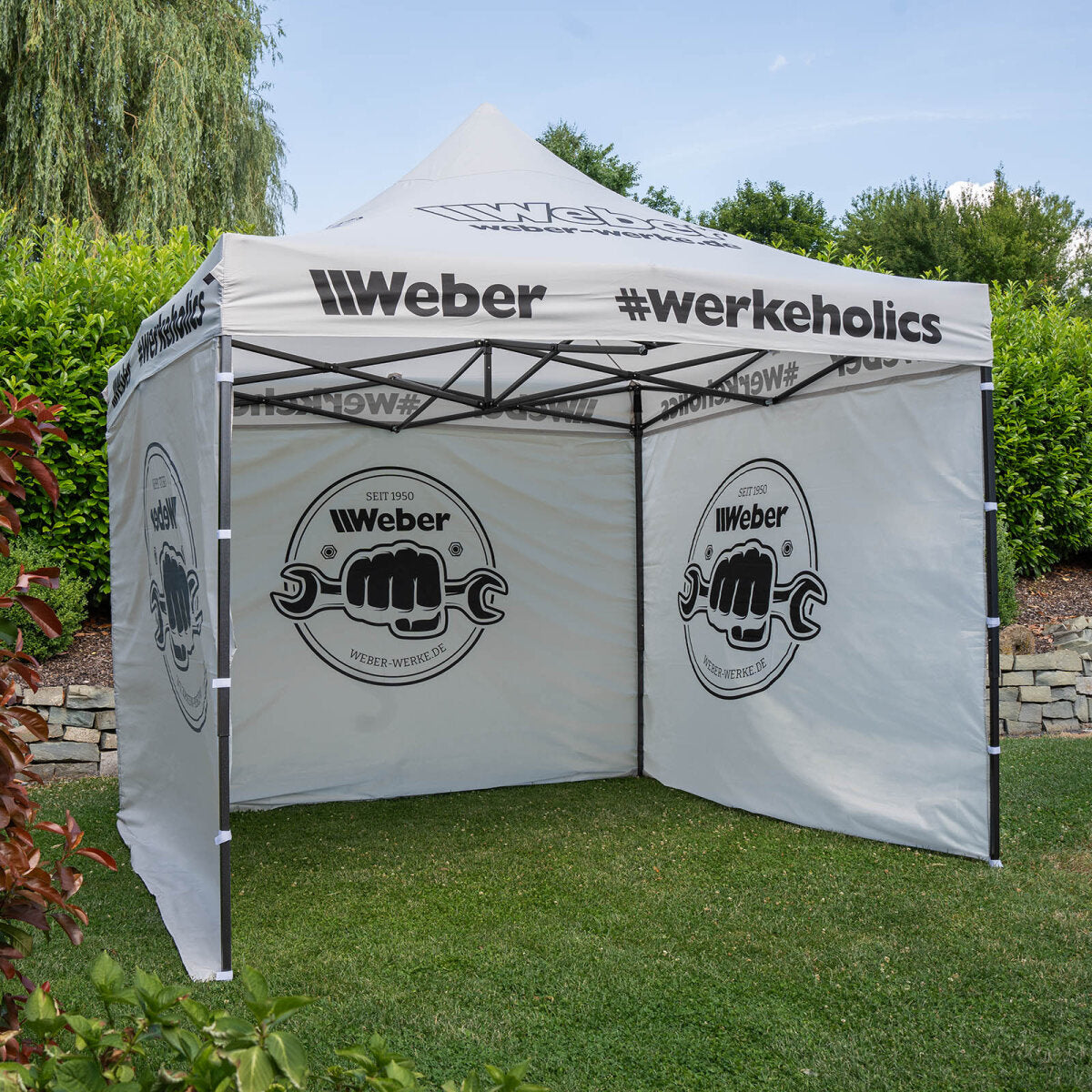 Weber #Werkeholics Easy-Up -teltta 3 x 3 m 75-vuotisjuhlamalli harmaa