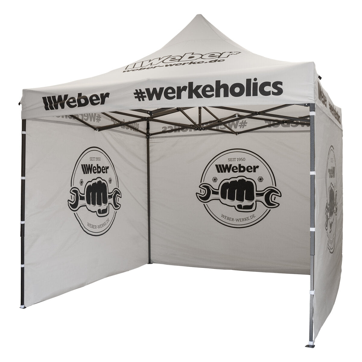 Weber #Werkeholics Easy-Up -teltta 3 x 3 m 75-vuotisjuhlamalli harmaa