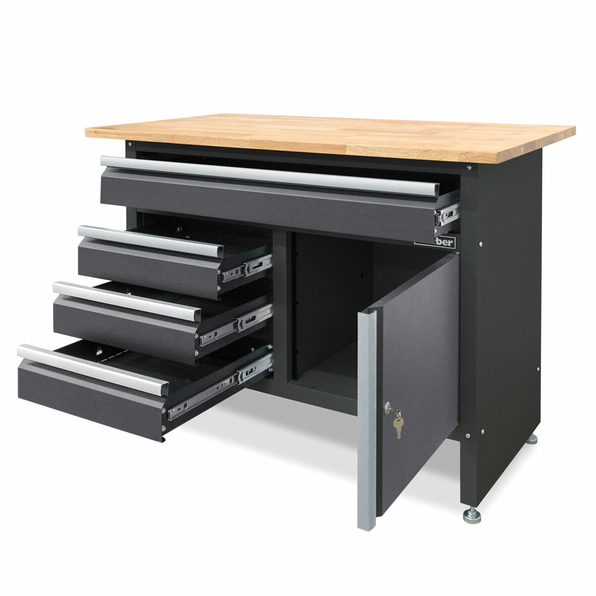 Weber Workbench 120x60 cm Wooden Worktop - Heavy Duty Workshop Table