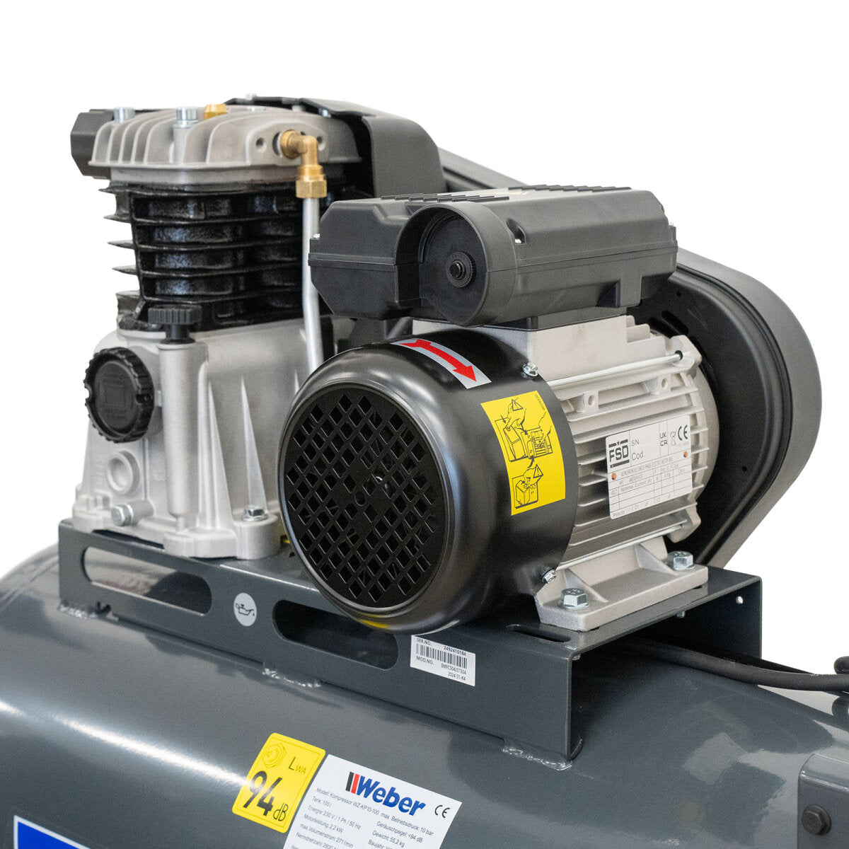 Weber Air Compressor 230V 10 Bar 100L - High Capacity Workshop Compressor
