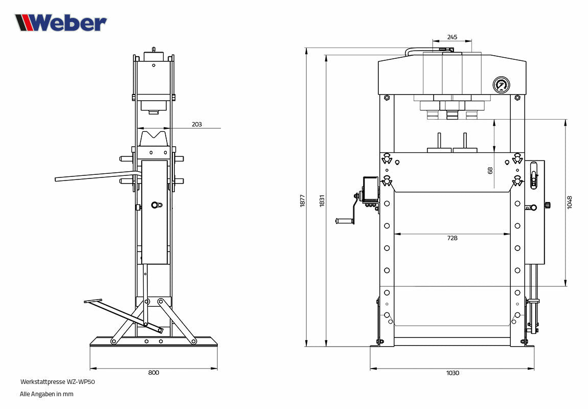Weber Workshop Press 50 Ton - Industrial Hydraulic Press